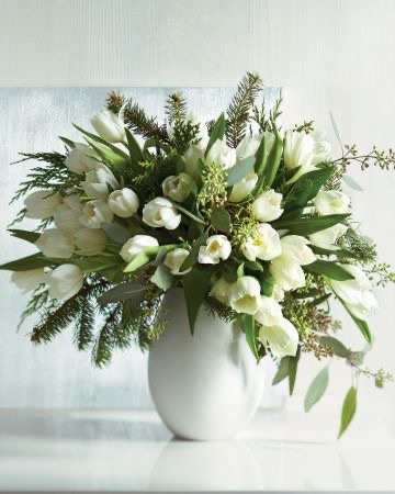 White Bouquet in Vase